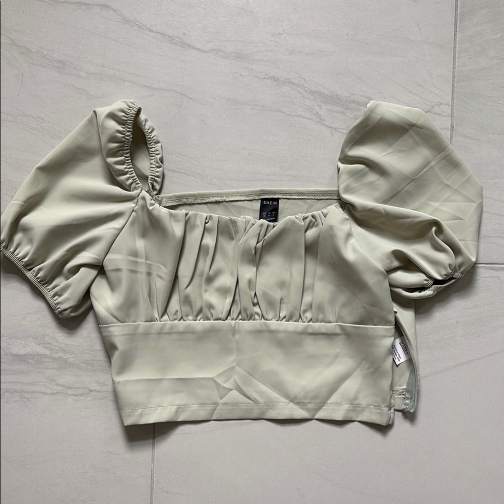 Elegant Cream Puff Sleeve Top